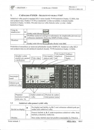 Návod k CAB RÁDIU FXM20